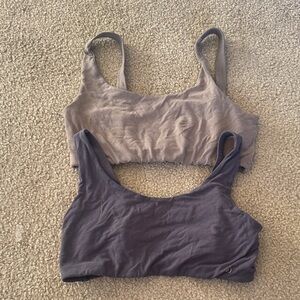 Set of Two Gray and Purple Bralettes Indigo Luna